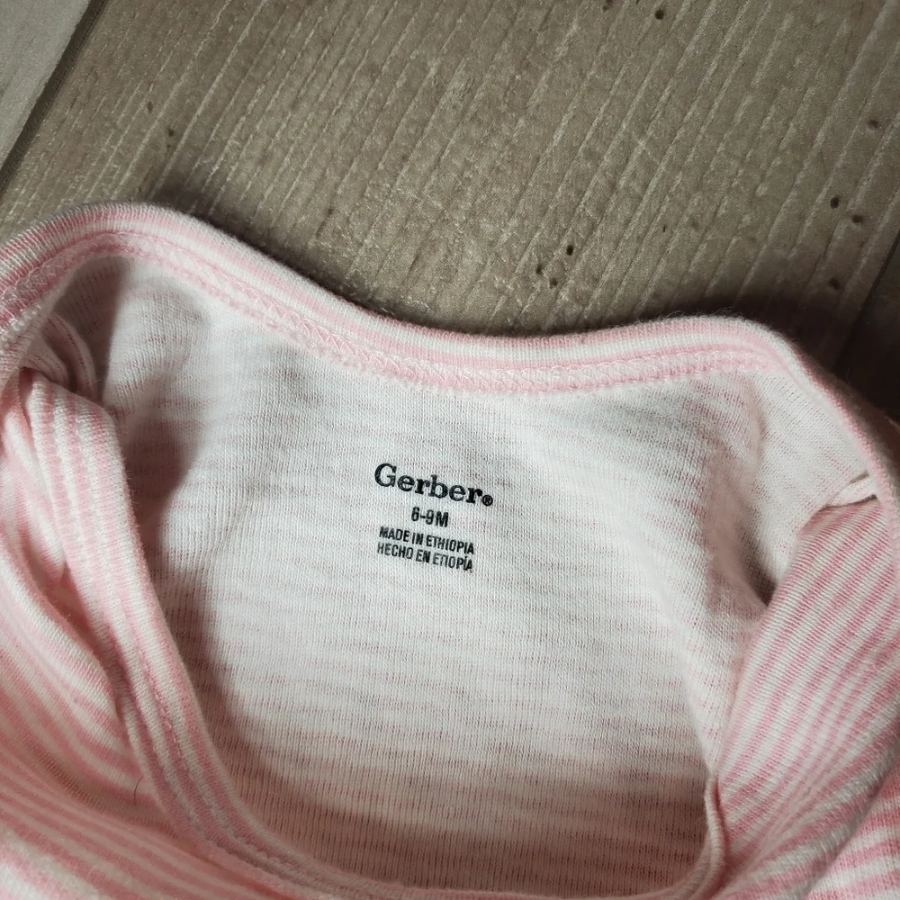 Gerber Baby Girl Pink and White Fox Onesies Bundle Size 6-9m 100% Cotton